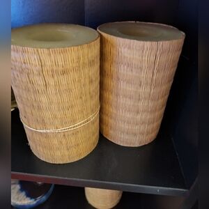Crate&Barrel Reed Pillar 4x6 Candle Set